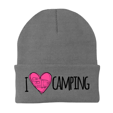 I Love Camping Embroidered Beanie